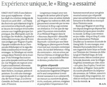 2011.10.07 : Ring Saga, Le Monde